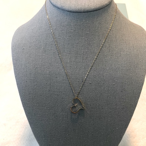 Vintage Gold Plated Floating Heart Pendant - Picture 2 of 4